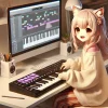 作曲している女の子